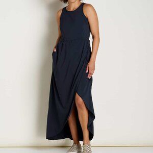 Toad & Co Sunkissed Maxi Dress - Quick-Dry, UPF 50+, Pockets, Open Back - XLarge
